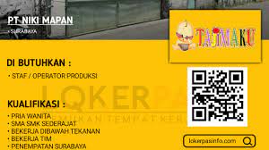 Ratusan iklan lowongan kerja surabaya terbaru untuk lulusan sma, d3, s1, freshgraduate, freelance, part time, full time ditayangkan setiap harinya. Loker Surabaya Operator Produksi Pt Niki Mapan 2021 Lokerpasinfo