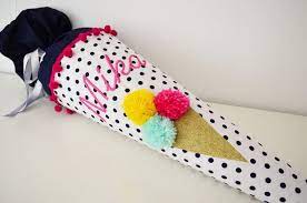 Schultüte Schultüte Aus Stoff Mit Namen Mädchen Eis | Etsy | Schultüte  Selber Nähen, Schultüte, Schultüte Nähen