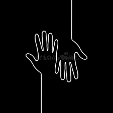 Find high resolution black background for desktop computer. White Outline Of Two Hands With Fingers On Black Background Flat Design Stock Vector Illustration Of Vector Element 143711643