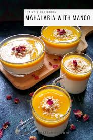 Mahalabia With Mango Mahalabia Recipe Recipe Mango Dessert Recipes Mango Dessert Middle Eastern Desserts
