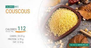 Couscous, dry contains 650 calories per 173 g serving. Couscous Calories In 100g Oz Tablespoon Glass And More