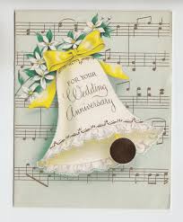 Vintage Music Bell Bow Daisy Wedding Anniversary Greeting Card Wedding Anniversary Greeting Cards Anniversary Greeting Cards Vintage Christmas Cards