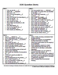 Dok Question Stems Pdf Dok Question Stems Question Stems