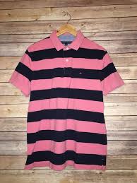 Black And Blue Striped Polo Shirt Tommy Hilfiger Pink And Blue Striped Polo Shirt Men S Large Ebay Striped Polo Shirt Mens Polo Shirts Mens Shirts