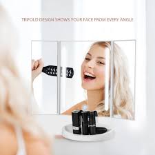 jerrybox trifold led makeup mirror with