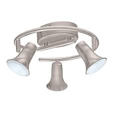 Eglo Jumilla 11 42 In W 3 Light Matte Nickel Dimmable Integrated Led Track Lighting Kit With Adjustable Heads 201448a The Home Depot