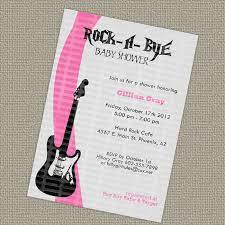 Rock A Bye Baby Girls Shower Invitations With Guitar Etsy Baby Shower Invites For Girl Invitations Rock A Bye Baby