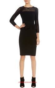 Captivating Karen Millen Kr196 Crew Neck Peplum Mesh Knit