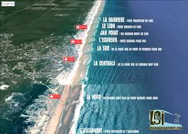 La côte de lacanau parait très rectiligne. Noms Et Emplacements Des Spots De Surf A Lacanau Ocean