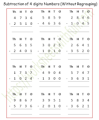 Answer key subtraction subtract to find the differences. Maths Class 4 Subtraction Of 4 Digits Numbers Without Regrouping Worksheet 2