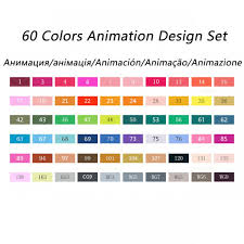 Touchnew Sketch Markers 60 Pen Animation Manga Design Color Set
