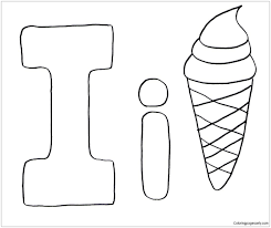 If you see such a brush you know that you can also color the coloring page online. Letter I Is For Ice Cream Coloring Pages Alphabet Coloring Pages Coloring Pages For Kids And Adults
