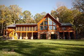 Planning & building a basement: Prow Feature Wall Screened Porch Walkout Basement Exterior Log Home Kits Log Cabin Kits Log Cabin Homes