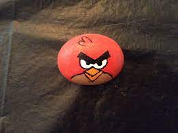 Mckyd S Angry Birds Red Rock Rock Crafts Cute Painted Rocks Pebble Art