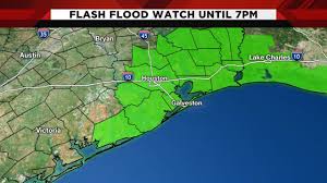 A flash flood watch has been issued for all of our counties. Flash Flood Watch Issued For Several Southeast Texas Counties