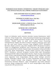Pada saat duduk di bangku sekolah inilah kalian akan di ajarkan mengenai cara menyelesaikan masalah yang berkaitan dengan spldv. Pdf Keberkesanan Modul Intervensi Terapi Tingkah Laku Dalam Kaunseling Kelompok Terhadap Jururawat