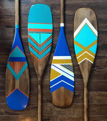 Custom Painted Canoe Paddle Custom Design Painted Oar Nautical Home Decor Painted Oar Painted Paddle In 2020 Painted Oars Painted Paddles Canoe Paddle Art