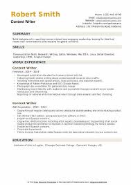 Consider your resume objective the introduction to your resume. Content Writer Resume Samples Qwikresume