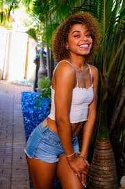 Milu Blaze in Denim Shorts