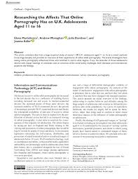 (PDF) Researching the Affects That Online Pornography Has on U.K.  Adolescents Aged 11 to 16