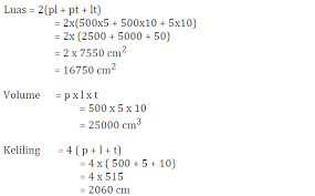 = (22/7) x 25 x 25 x 66. Rumus Luas Balok Dan Rumus Volume Balok