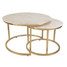 Home Decorators Collection Cheval Gold Metal Nesting Coffee Tables With Marble Top Set Of 2 30 5 In W X 19 In H Dc18 56100 The Home Depot In 2020 Nesting Coffee Tables