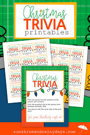 While a few of th. Christmas Trivia Game Printables Sunshine And Rainy Days