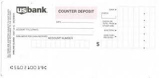 A bank deposit slip is issued by the bank to fill out when the client wants to deposit cash to another bank account. Us Bank Deposit Slip Free Printable Template Checkdeposit Io