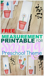 A Flower Themed Measurement Printable For Preschoolers Math Activities Preschool Preschool Themes Free Preschool Activities