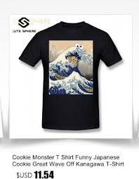 Cookie Monster T Shirt Funny Japanese Cookie Great Wave Off