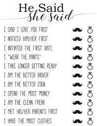 He Said She Said Bridal Shower Games Virtual Bridal Etsy Bridal Shower Questions Bridal Shower Menu Bridal Shower Question Game