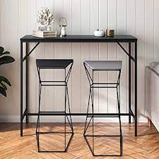 It can vary by style and manufacturer. Buy Yitahome Bar Table 47 2 Long Bar Height Table Narrow Desktop Classic Bar Table Set For Pub Cafe Kitchen Dining Room Living Room Sturdy Legs Quick Assembly Black Online In Indonesia B08cv57jc3