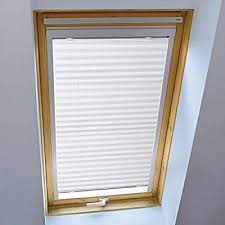 Amazon De Kinlo Jalousie Faltrollo 65 X 130cm Weiss Dachfensterrollo Mit Saugnapfe Velux