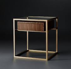 Rh Modern 39 S Kennan Square Side Table A Single Wooden Drawer Suspended Within A Slender Metal F Minimalist Furniture Design Luxury Furniture Furniture Decor