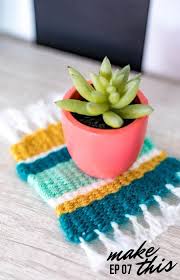 Or at least, that's how you'll feel once you stitch. Woven Mug Rug Coaster Tutorials Never Skip Brunch By Cara Newhart