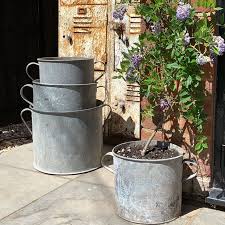I have wanted to have tall planters at my front door for some time now. Vintage Galvanised Metal Garden Planter Vintage Garden Accessories