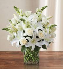 White and creams are the more common colors in funeral arrangements, but since flowers bring life to any place they are added, some people don't see the need to hold back on the. White Sympathy Floral Vase Fresh Flower Arrangement In Uvalde Tx The Flower Patch