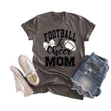 Amazon Com Football And Cheer Mom Super Bowl T Shirt Women