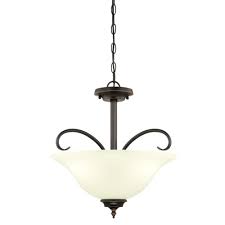 An Elegant Option In A Rich Amber Bronze Finish Westinghouse Lighting Harwell Convertible Pendant Semi Flush Ceili 3 Light Pendant Glass Shades Frosted Glass