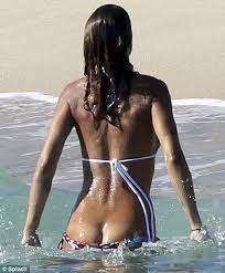 Elisabetta Canalis S Bikini Reveals A Little Too Much As She Emerges From Sea In Mexico Daily Mail Online