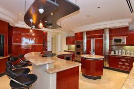 High End Modern Kitchen With Cherry Gloss Finish Modern Kitchen Design Luxury Kitchens Luxury Kitchen Design