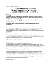 Oh iya ini ga harus bahasa daerah tempat tinggal kalian ya, misal kalian orang contoh, tap pinned! Contoh Soal Tap Pgsd U1 Pdf