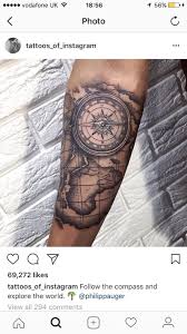 Map & compass sleeve tattoo for men. Pin Von Malak Al Rahim Auf Tatuaze Tattoo Ideen Manner Arm Kompass Tattoo Manner Tattoos Oberarm