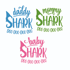 Download Family Daddy Mommy Baby Shark Cuttable Design