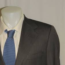 Edgar Pomeroy Gray Herringbone Bespoke Three Button Sport Coat 40R Sport  Coats & Blazers