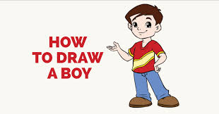 Drawing cartoon characters, drawing lessons for kids tagged: How To Draw A Boy In A Few Easy Steps Easy Drawing Guides