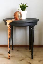 Gorgeous Pair Of Vintage Side Tables With Copper Leaf Vintage Side Table Decor Furniture Makeover