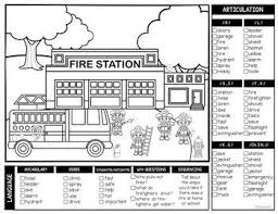 Black And White Fire Station Free Fire Station One Page Picture Scene For Mixed Groups Articulation Language In 2020 Fire Station Language Station