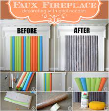 If he has a small neck, keep the pieces thin. Faux Fireplace Decorating With Pool Noodles Butterscotch And Berry S