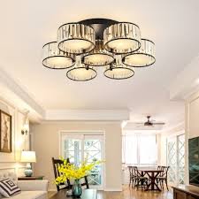 Pantry lighting laundry room lighting entryway lighting bathroom lighting basement lighting dining lighting porch lighting hallway light. Drum Ceiling Pendant Dining Room 3 5 6 7 Lights Modern Semi Flush Mount With Clear Crystal In Black Beautifulhalo Com